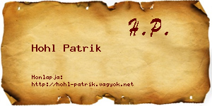 Hohl Patrik névjegykártya