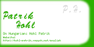 patrik hohl business card
